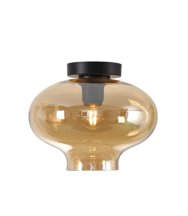 Glas Design Deckeneleuchte Ø26cm Bernstein - Artdelight Toronto