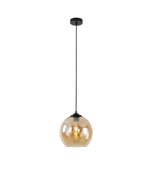 Round Glass Pendant Light Ø25cm Amber - Artdelight Marino