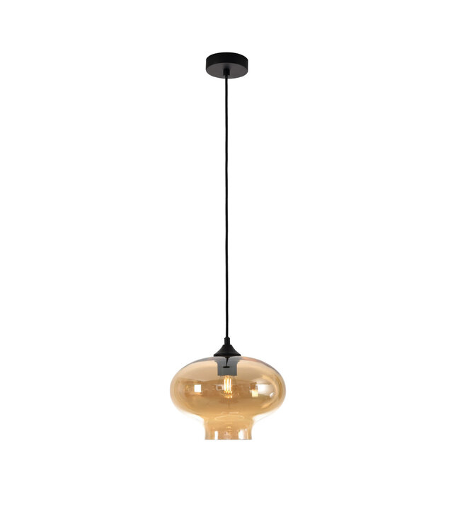 Glas Design Pendelleuchte Ø26cm Bernstein - Artdelight Toronto
