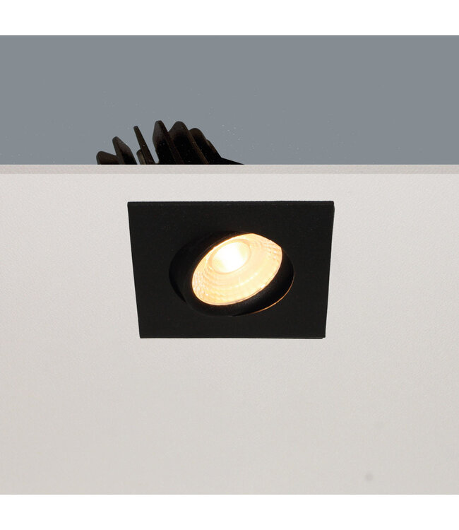 Square LED Recessed Downlight Adjustable Black - Artdelight Venice DL2608