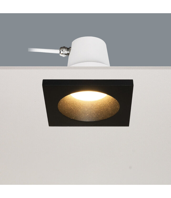 Eckiger Badezimmer Einbaustrahler IP65 Schwarz - Artdelight Bados