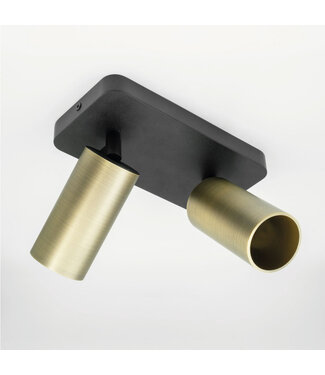 HELDR! Industriële Plafondlamp 2-lichts Zwart/Antiek Brons