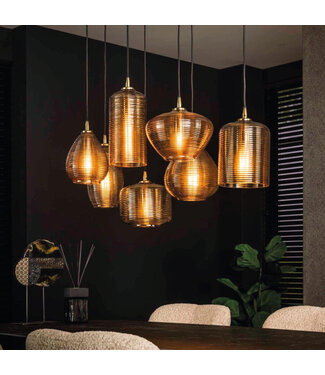 HELDR! Moderne Eettafel Hanglamp 7L Amber