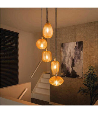 HELDR! Moderne Eettafel Hanglamp 5L Amber