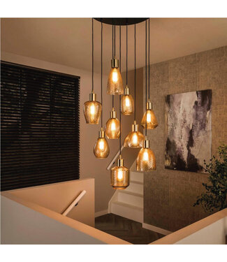 HELDR! Moderne Eettafel Hanglamp 9L Amber