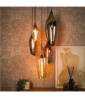 HELDR! Glazen Eettafel Hanglamp 5L Multicolor