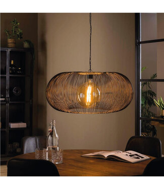 HELDR! Industriële 1-lichts Hanglamp Zwart/Koper