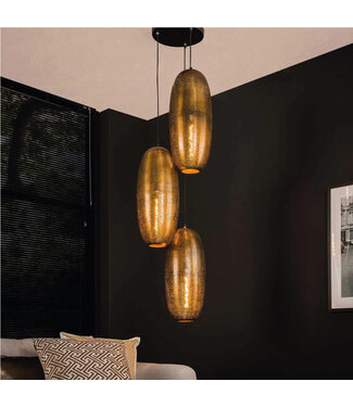 HELDR! Industriële 3-lichts Hanglamp Antiek Brons