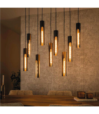 HELDR! Industriële 9-lichts Design Hanglamp Zwart
