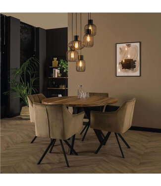 HELDR! 5-lichts Design Hanglamp Charcoal