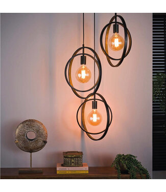 HELDR! Industriële 3-lichts Hanglamp Charcoal