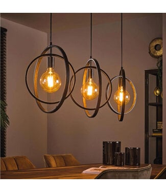 HELDR! Industriële 3-lichts Hanglamp Charcoal