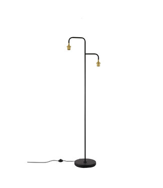 Artdelight Moderne 2-lichts Vloerlamp Zwart/Goud