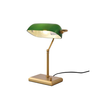 Artdelight Notarislamp Goud/Groen met E27 fitting