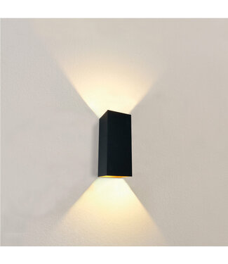 Artdelight Moderne Zwart/Gouden Wandlamp XL