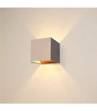 Artdelight Champagne Kubus Wandlamp