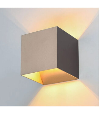 HELDR! Moderne Kubus Wandlamp Champagne