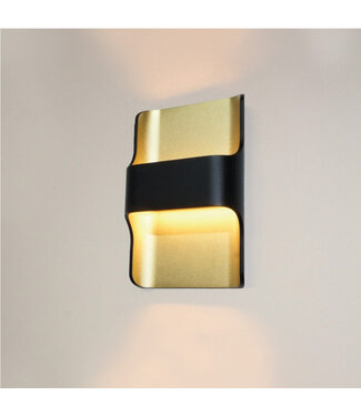 Artdelight Design Wandlamp Zwart/Mat Goud incl. LED