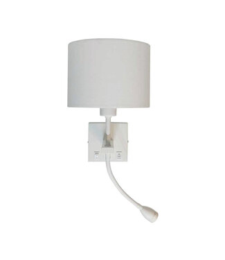 Artdelight Witte Wandlamp met LED Leeslamp en USB