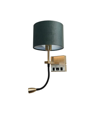 Artdelight Gouden Wandlamp met LED Leeslamp en USB