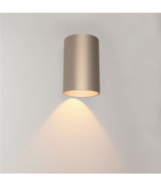 Artdelight Ronde Champagne 1-lichts Wandlamp incl. LED