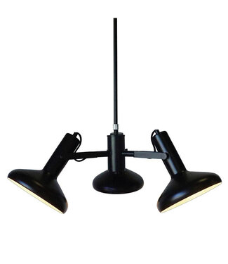 Artdelight 3-lichts Retro Hanglamp Zwart