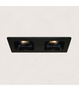 Artdelight Dubbele GU10 Inbouwspot Zwart
