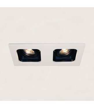 Artdelight Dubbele GU10 Inbouwspot Wit/Zwart