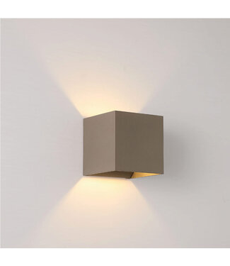 Searchlight Moderne Kubus Wandlamp Latte/Bruin