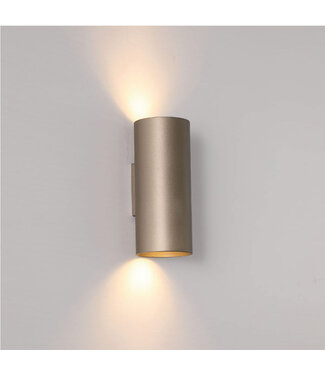 Searchlight Moderne Ronde  2-lichts Wandlamp Latte/Bruin