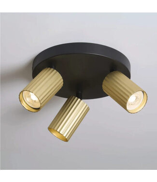 Lighting Collection Moderne Design Spot 3-lichts Zwart/Goud