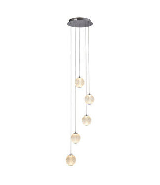 Searchlight Moderne 5-lichts Glazen Videlamp Chroom