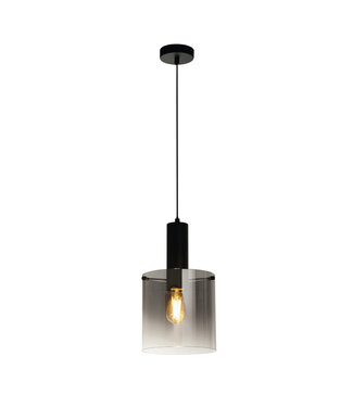 Searchlight Moderne 1-lichts Glazen Hanglamp Rookglas