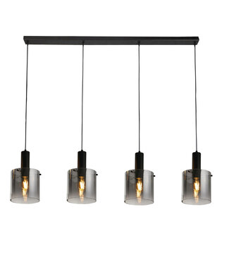 Searchlight Moderne 4-lichts Glazen Hanglamp Rookglas