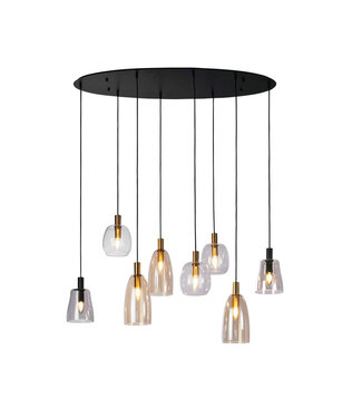 Searchlight Moderne Glazen 8-lichts Hanglamp Multicolor