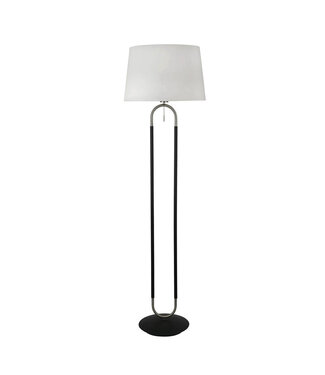 Searchlight Landelijke Vloerlamp met E27 fitting Zwart/Zilver