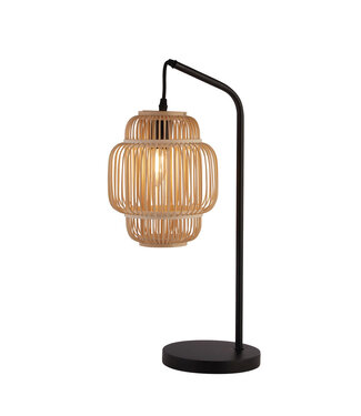 Searchlight Bamboe Tafellamp met E27 fitting Zwart