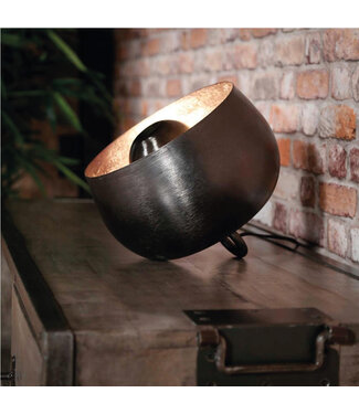 HELDR! Industriële 1-lichts Ø28cm Tafellamp Zwart