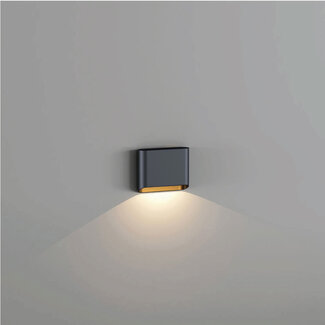 Artdelight Moderne LED Wandlamp 1-lichts Zwart/Mat Goud | Artdelight Diaz 1L