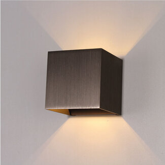 Artdelight Industriële Kubus Wandlamp Gun Metal | Artdelight Gymm