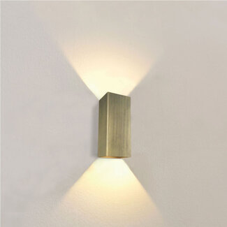 Artdelight Industriële Rechthoekige Wandlamp XL Antiek Brons | Artdelight Dante