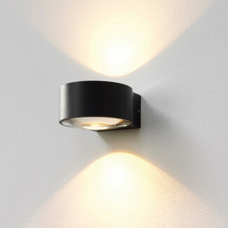 Artdelight Moderne Ronde LED Wandlamp Zwart | Artdelight Hudson