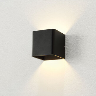 Artdelight Design Kubus LED Wandlamp Zwart | Artdelight Fulda