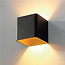 Design Kubus LED Wandlamp Zwart/Mat Goud | Artdelight Fulda