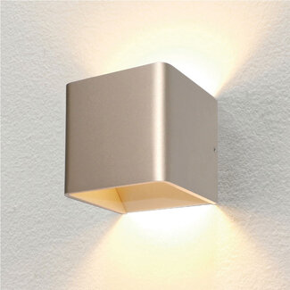 Artdelight Design Kubus LED Wandlamp Champagne | Artdelight Fulda