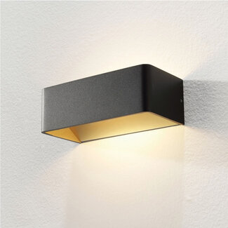 Artdelight Design LED Wandlamp Zwart/Mat Goud | Artdelight Mainz
