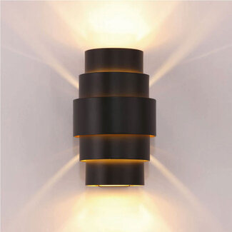 Artdelight Industriële Design Wandlamp Zwart/Mat Goud | Artdelight Rolls