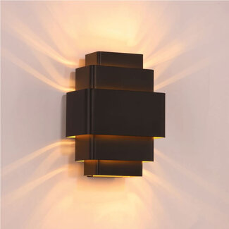 Artdelight Moderne Design Wandlamp Zwart/Mat Goud | Artdelight Layers