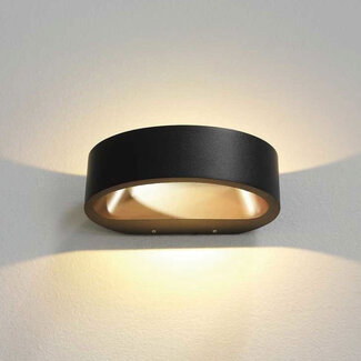 Artdelight Moderne Ovale LED Wandlamp Zwart/Koper | Artdelight Sharp