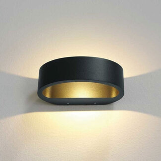 Artdelight Moderne Ovale LED Wandlamp Antraciet | Artdelight Sharp